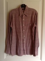 VTG Pierre Cardin Tres Pres du Corps  Red Blue Plaid Button Front Shirt ... - $34.65