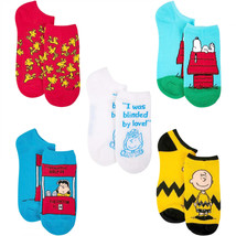Peanuts Characters No Show Socks 5-Pack Multi-Color - £15.97 GBP