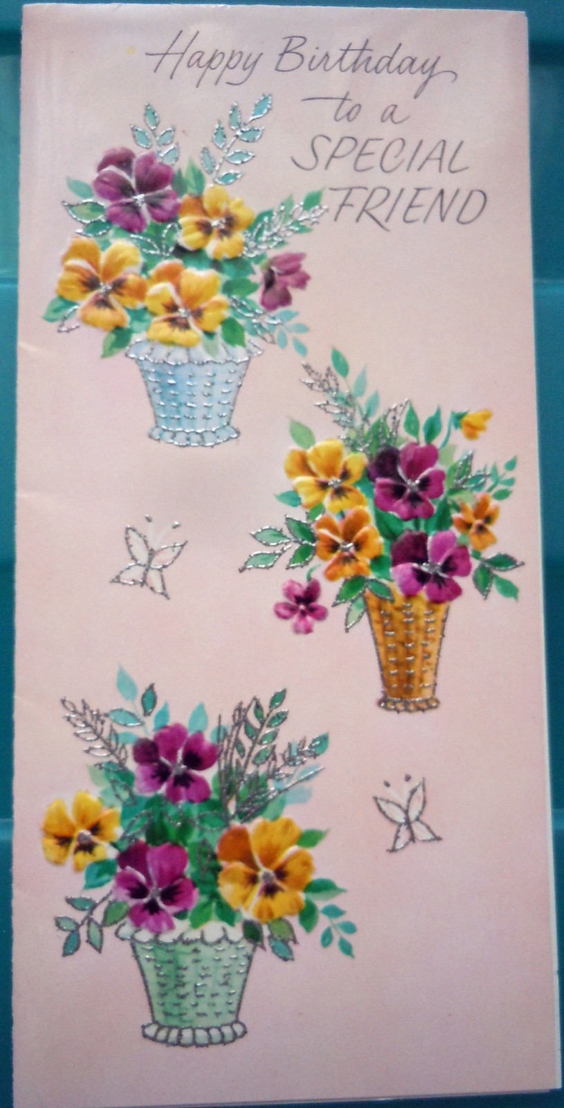 Vintage Happy Birthday Special Friend Rust Craft Card - $2.99