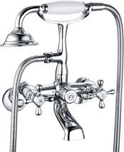 Victorian Polished Chrome Faucet For Clawfoot Tub G1/2 Bathtub Faucet With - £100.08 GBP