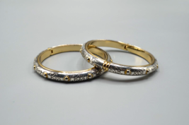 Brighton Aries Hinged Bangle Bracelet Silver Gold Tone Lot of 2 Jewelry - $48.19
