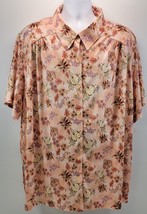 L) Vintage Women Roaman&#39;s Polyester Floral Shirt Top Size 3X - £11.62 GBP