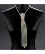 Handmade Gothic Y2K pearl tie fashion clothing pure boho beaded bow tie - $48.54 CAD