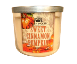 Bath &amp; Body Works “SWEET CINNAMON PUMPKIN” 3 Wick Candle 14.5 oz Fresh P... - £18.05 GBP