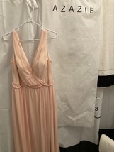 Azazie Bridesmaid Dress Spring Summer Peach Size A12 Imperial Waist Fron... - £33.70 GBP