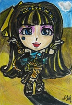 Monster High Cleo de Nile Mummy Anime Original Sketch Card Drawing ACEO PSC Maia - £19.53 GBP