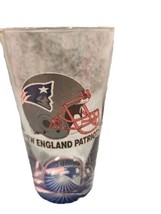  Patriots Glass  New England Football Glass Logo On Bottom 8 Inch NFL - $9.75