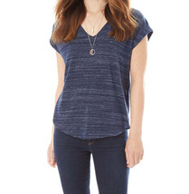 BCX Juniors Ruched Back Striped With Necklace Tee Size Medium Color Navy - £28.05 GBP