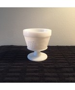 Vintage 70s Hazel Atlas Milk Glass grape pattern footed bowl/sherbet cup - $224.64 MXN