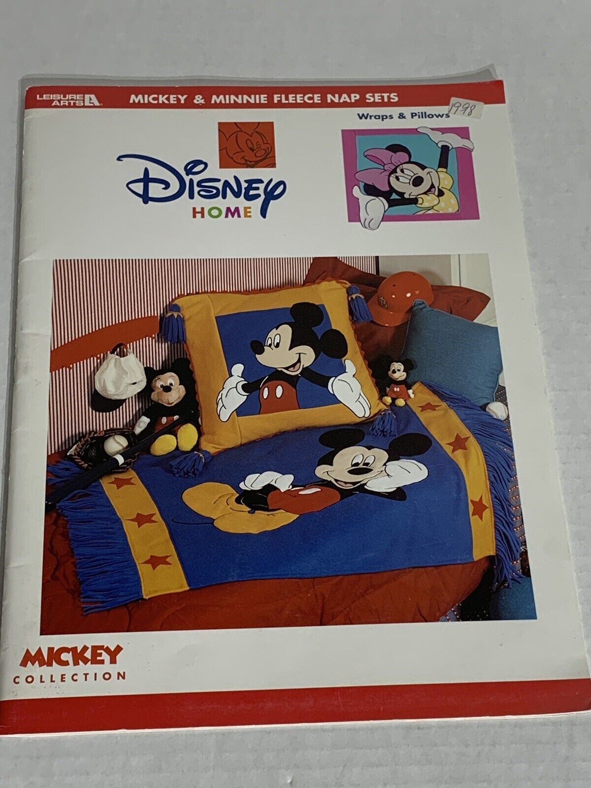 Disney Mickey Minnie Fleece Nap Sets Wraps and Pillow Pattern  - £9.91 GBP