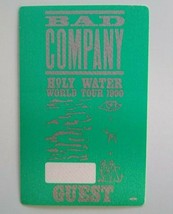 Bad Company Holy Water Backstage Pass Original 1990 Tour Hard Rock Music Green - £12.97 GBP