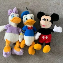 Disney Plush Donald Daisy Duck 18&quot; Sweethearts Mickey Mouse 15&quot; Friends ... - $18.66