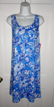 NWT LILLY PULITZER BLUE TANG FLOCKING FABULOUS LELA HENLEY TANK DRESS XL - $1,140.26 MXN