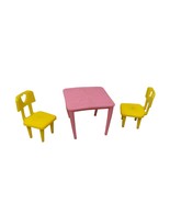 VTG Little Kiddles Kitchen Table Chairs Pink Yellow - £27.24 GBP