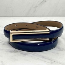 Blue Skinny Faux Leather Belt Size Small S Medium M Womens - $16.82