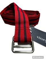 Vineyard Vines Men’s Double Stripe D-Ring Belt.Red.SZ.XXL.NWT - £36.03 GBP
