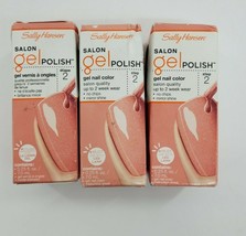 3X Sally Hansen Salon Gel Nail Polish #140 Just Peachy Step 2 New - £10.21 GBP