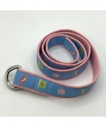 Douglas Paquette Golf Ribbon Canvas D Ring Belt Blue Pink Size Large Clu... - $24.40 CAD