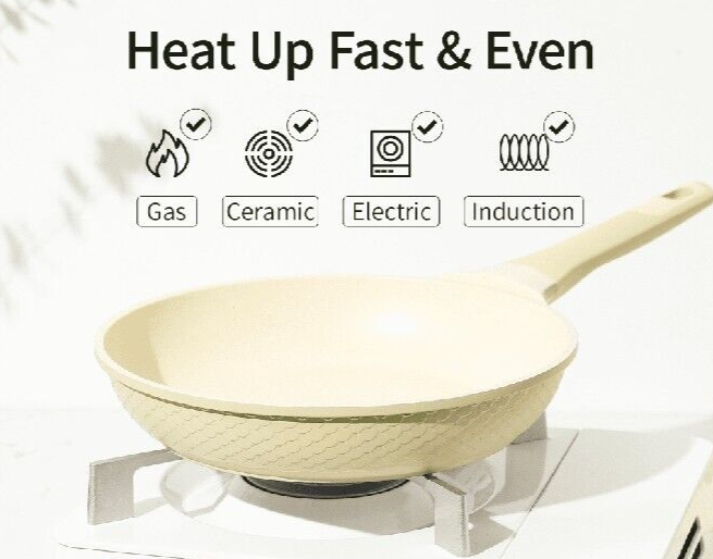 CAROTE 5.7 Qt Saute Pan w/Lid Induction Stone Nonstick Aluminum/Granite ~ GREEN Item image 12