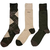 Polo Ralph Lauren Argyle Casual Dress Socks, 3-Pack Green Brown Tan Crew... - £23.67 GBP