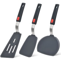 Silicone Spatula Turner Set Of 3, 600F Heat Resistant Cooking Spatulas For Nonst - £28.11 GBP