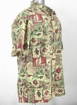 Howie Vintage Mens XL Button-Front Short Sleeve Cotton Blend Multi-Color... - $18.53