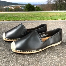 Comfortview Black Faux Leather Espadrilles - Size 9W - Carlee #05288 - $267.11 MXN
