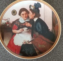 Rockwell Society of America Collectors Plate 18300 R ~ &#39;Gossiping in the Alcove&#39; - £17.65 GBP