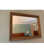 Large Heavy GOLD Tone Framed WALL MIRROR Ornate Frame Embossed 32&quot; x 24&quot;... - $395.99