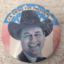 JR EWING For President Button Pinback Larry Hagman TV Show DALLAS 80s Pin - $13.49 CAD