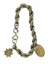 Estate Find Chain Link Bracelet Marked Germany with 2 Charms - £17.48 GBP