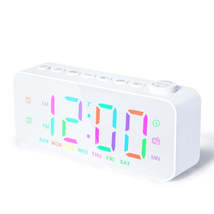 RGB Color Changing LED Digital Alarm Clock with FM Radio Built-in 8 Natural Musi - £18.18 GBP