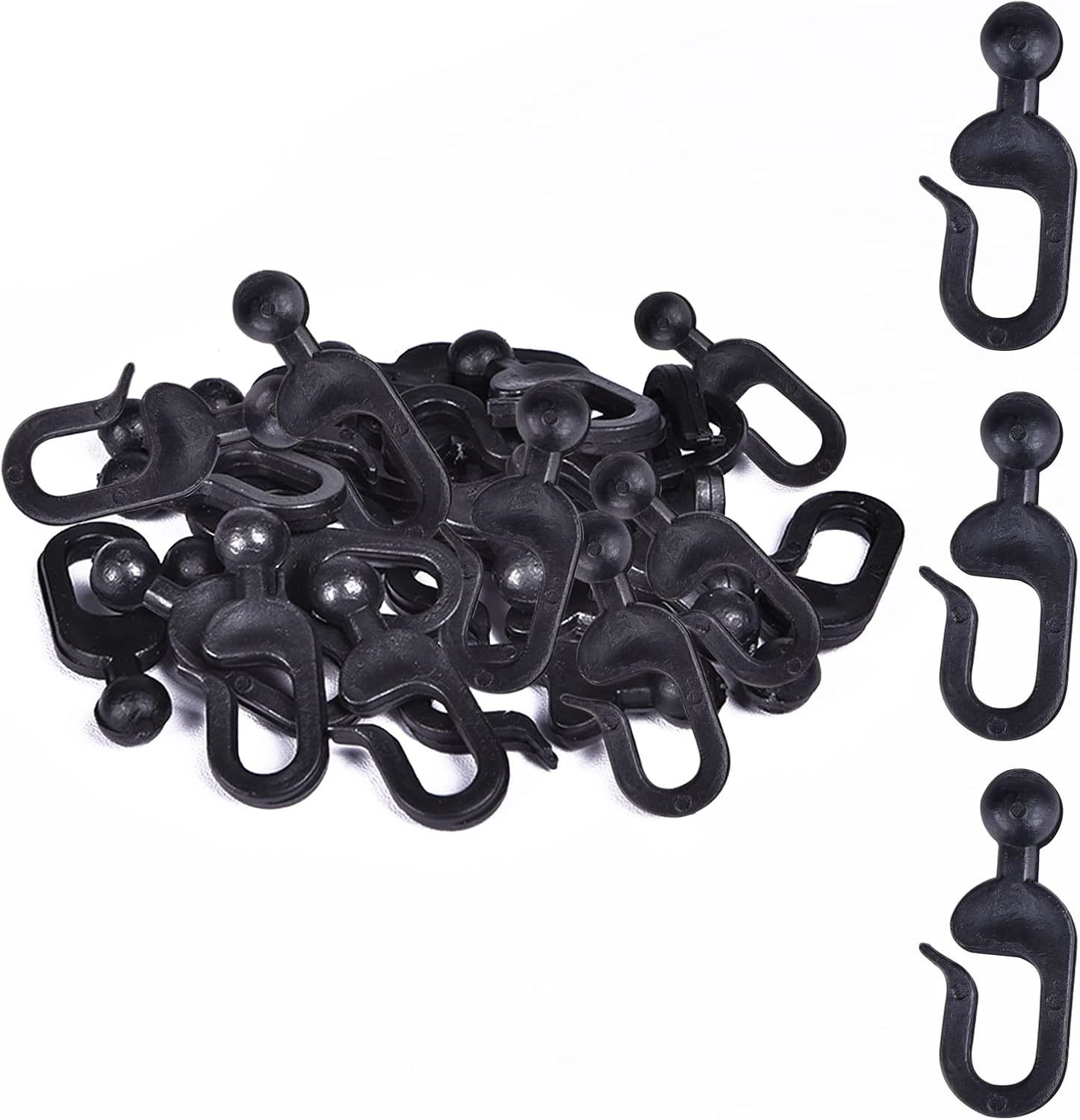 36 Pcs Plastic Hooks For Gazebo Curtains, Mosquito Netting (Black) - $33.99