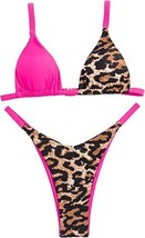 Sheln Woman&#39;s Leopard Print &amp; Pink 2-Piece Bikini Swimsuit Set - Size: XL - £13.01 GBP