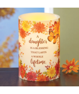 Flameless LED Pillar Flicker Candle Fall Autumn Butterfly Floral Mums DA... - $437.85 MXN