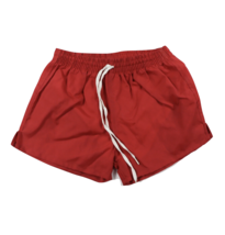 NOS Vintage 90s Youth Large Lined Nylon Running Jogging Soccer Shorts Red Blank - £18.92 GBP