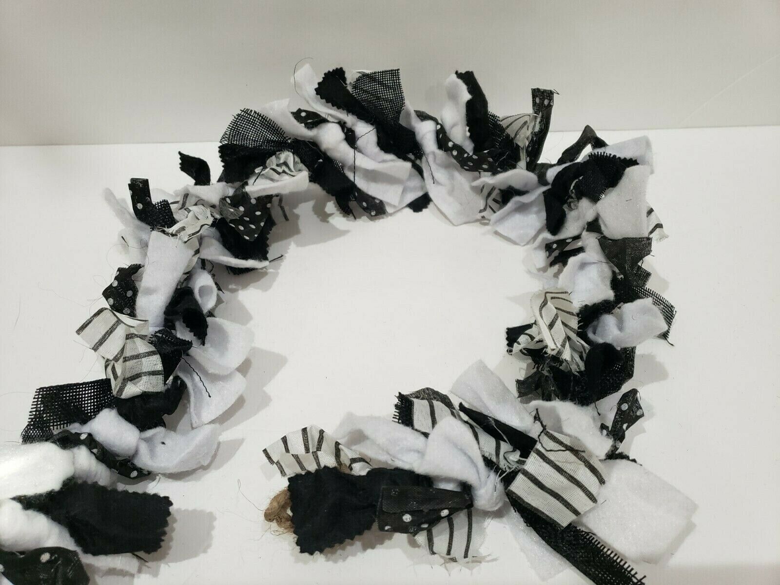 Halloween Black White Stripe Polka Dot Rag Garland Home Decor 6FT - $20.78