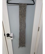 Handmade Knit Grey Bouclé Scarf | Textured Yarn | Winter Accessory - $8.60