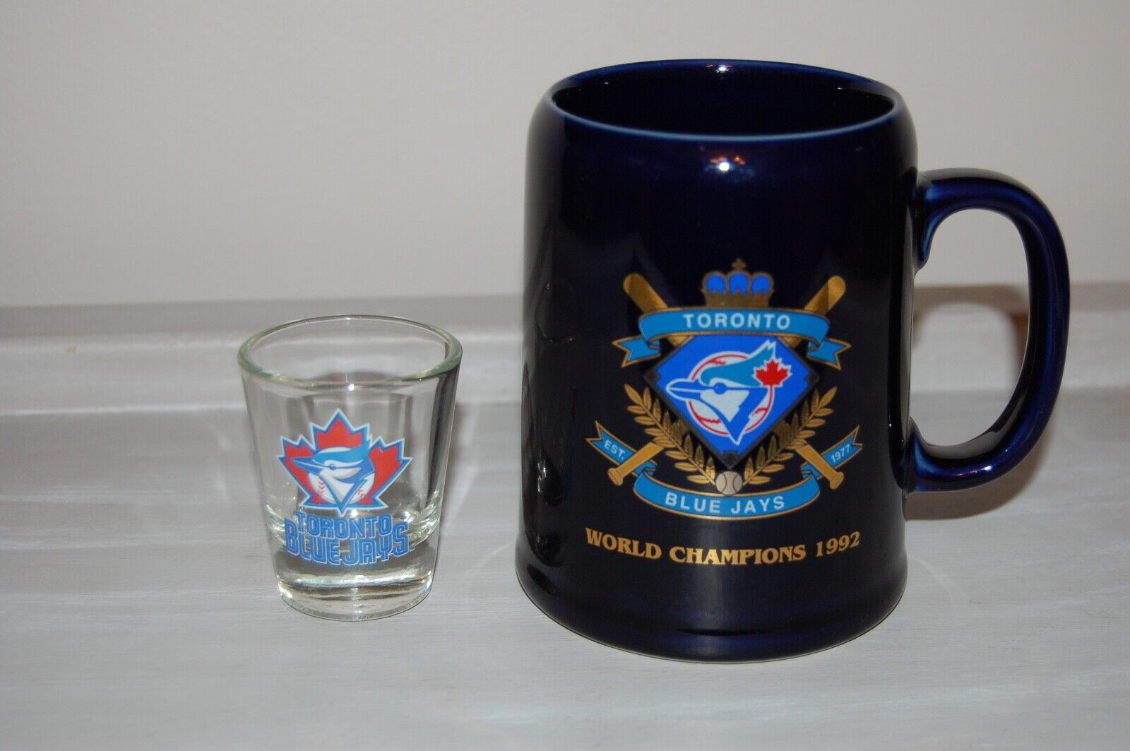 Toronto Blue Jays 1992 World Champions Blue Stein by Hunter Corp  Shot Glass MLB - $19.39