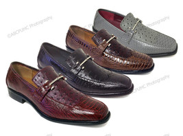 Mens Dress Shoes Fashion Loafers Italian Style Casual Ostrich/Lizard Pri... - $15.76