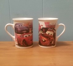 2× Disney Pixar Cars Coffee Cup Mug Lightning McQueen Tow Mater 2011 - £6.13 GBP