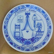 Vintage Hand Painted Baby Plate 1973 Blue and White Holland 79043 - £12.62 GBP
