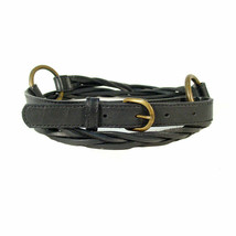 EILEEN FISHER Black Earth Conscious Leather Loose Braid Belt S - £63.38 GBP