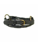 EILEEN FISHER Black Earth Conscious Leather Loose Braid Belt S - $109.40 CAD