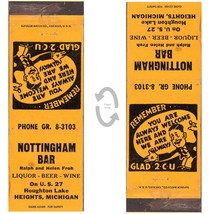 Vintage Matchbook Cover Nottingham Bar Heights MI Houghton Lake 1940s Ralph Froh - £10.27 GBP