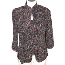 Alex Evenings Vintage Top &amp; Shrug Shimmer Black Red Blue Geometric Shoul... - £25.16 GBP