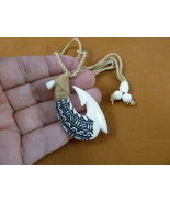 MA-13-A MAORI style FISH HOOK  water buffalo etched PENDANT Jewelry Neck... - $37.03 CAD