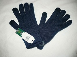 Time And Tru Women&#39;s Solid Cable Knit Touch Gloves Thick &amp; Warm Blue Cove NEW - £7.57 GBP