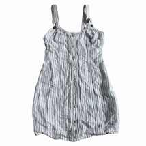 Free People Women’s Living Color Mini Dress Sz XS Pinafore Striped Grey ... - $19.75