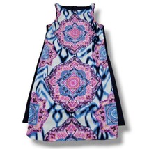 Vince Camuto Dress Size 2 A-Line Dress Sleeveless Multicolor Medallion P... - £28.63 GBP